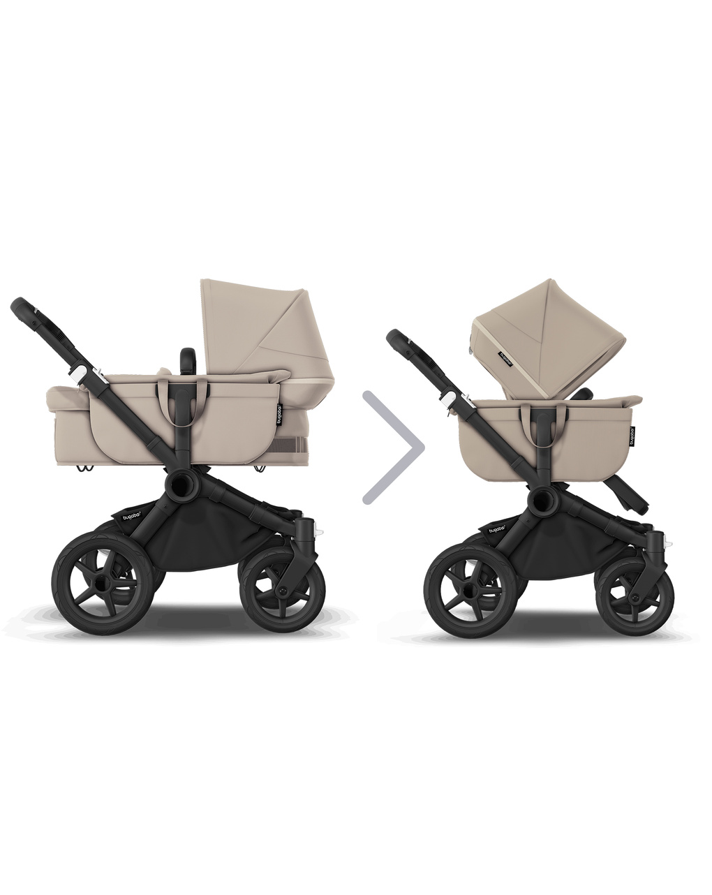 Donkey 5 mono navicella + passeggino in black/desert taupe - desert taupe - bugaboo