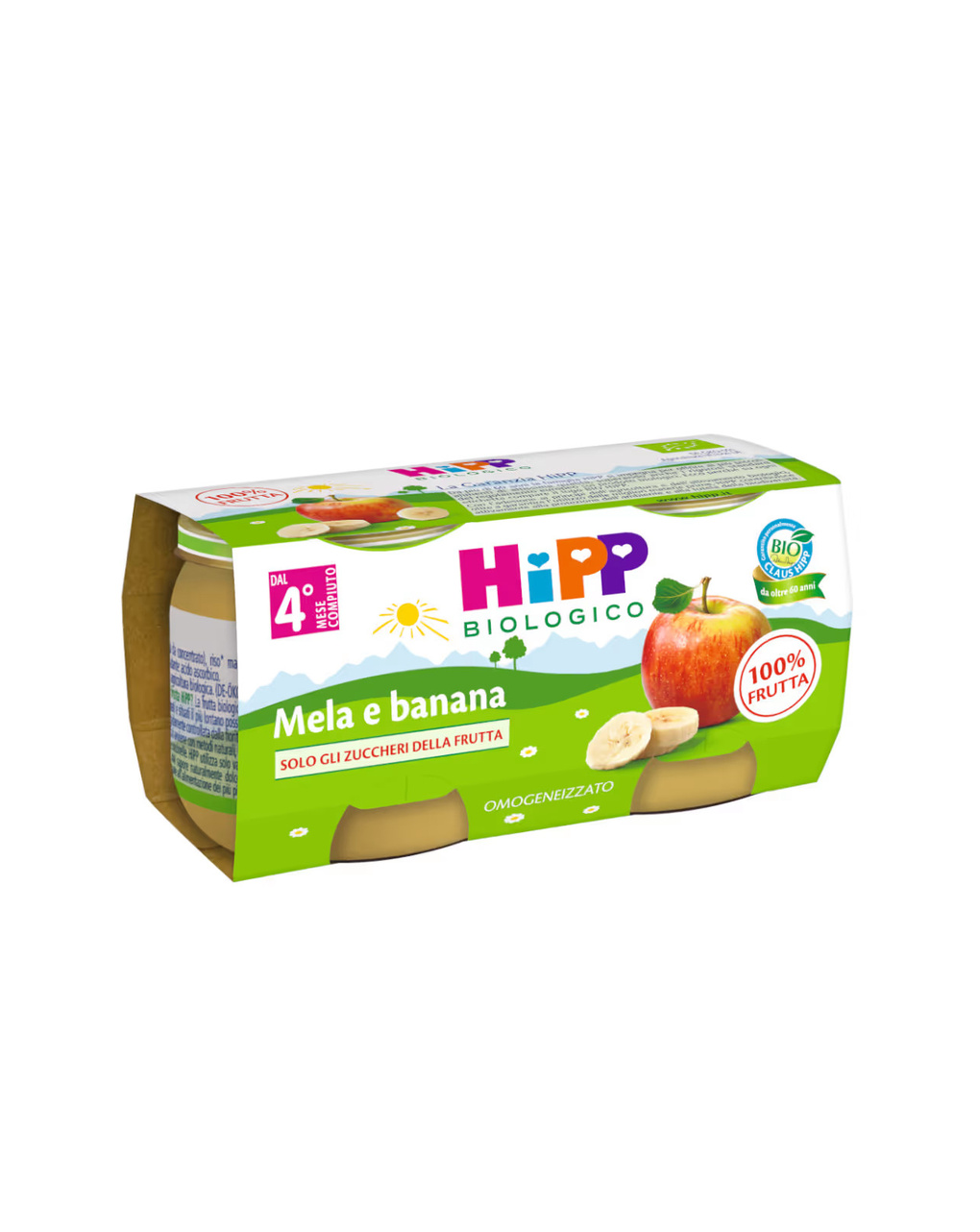 Omogeneizzato mela e banana 100% 2×80 g - hipp