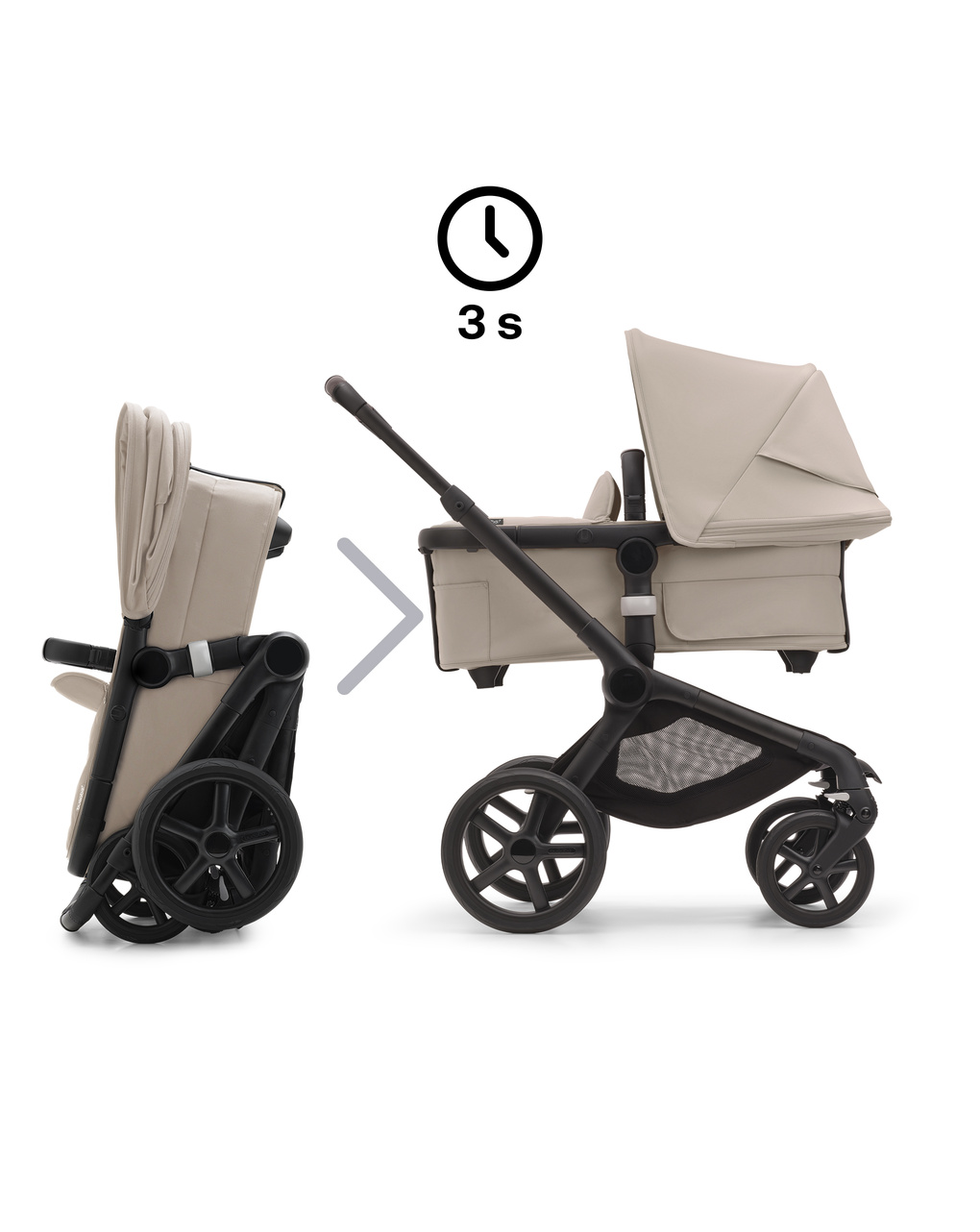 Fox 5 navicella + seduta passeggino black/desert taupe - desert taupe - bugaboo