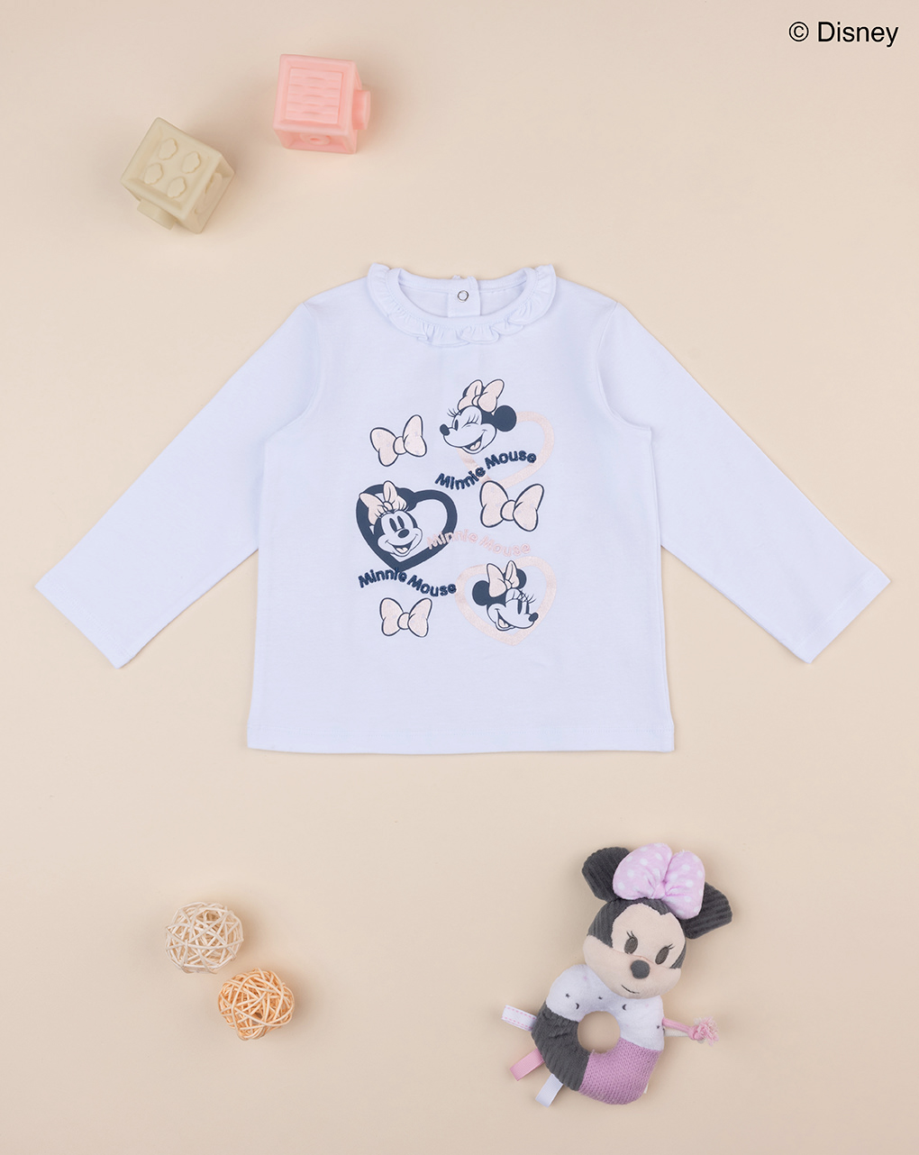 T-shirt bimba bianca minnie