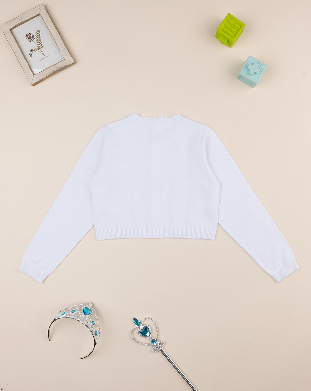 Cardigan bimba bianco traforato