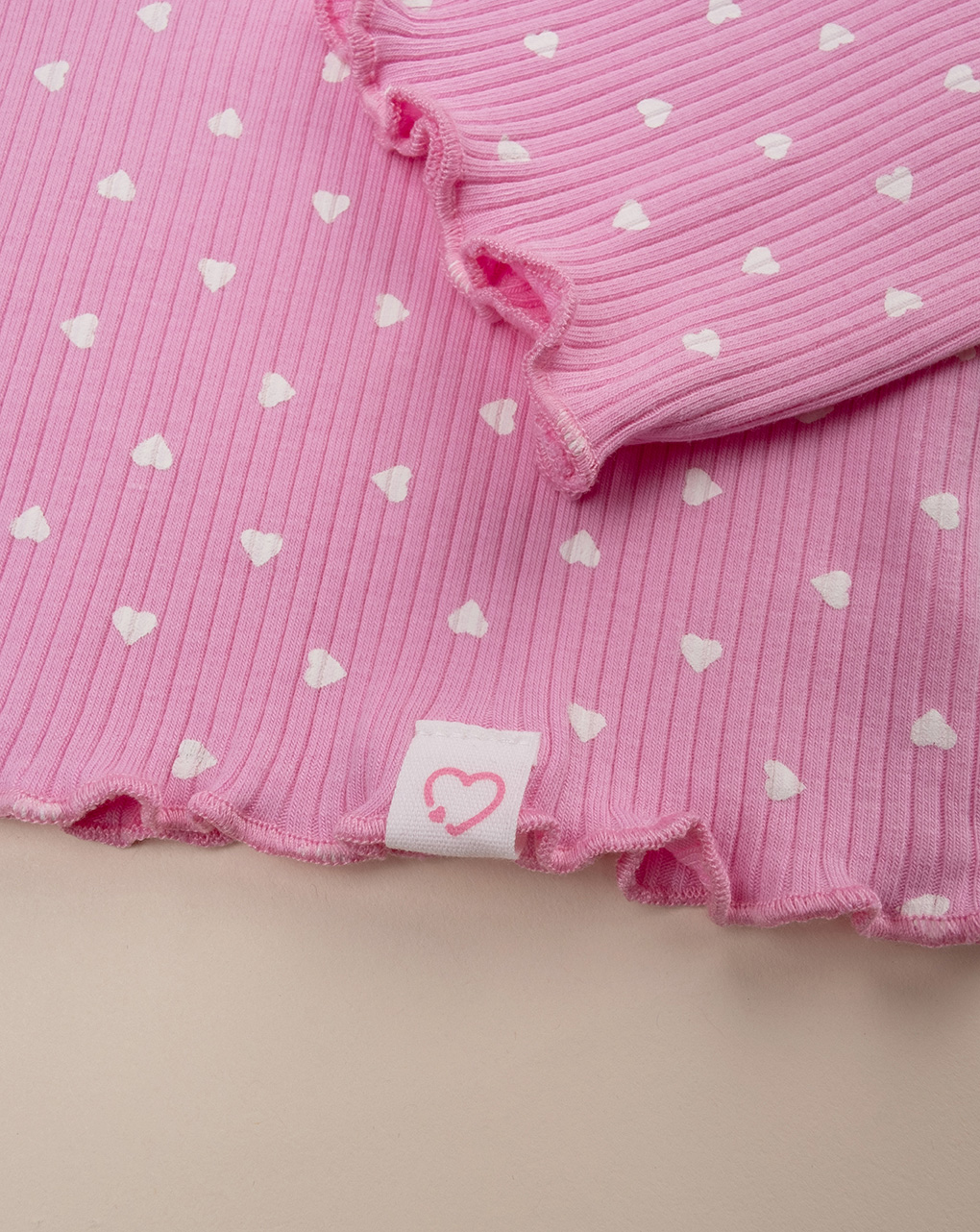 T-shirt bimba rosa cuori allover