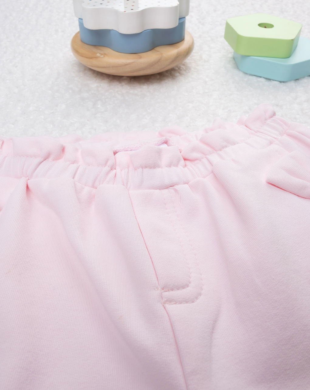 Pantaloni bimba rosa fiocchetti