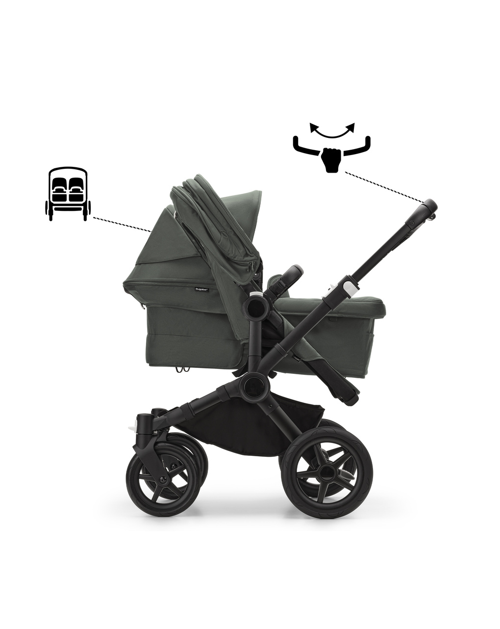 Bugaboo donkey 5 kit di conversione fratellare completo forest green