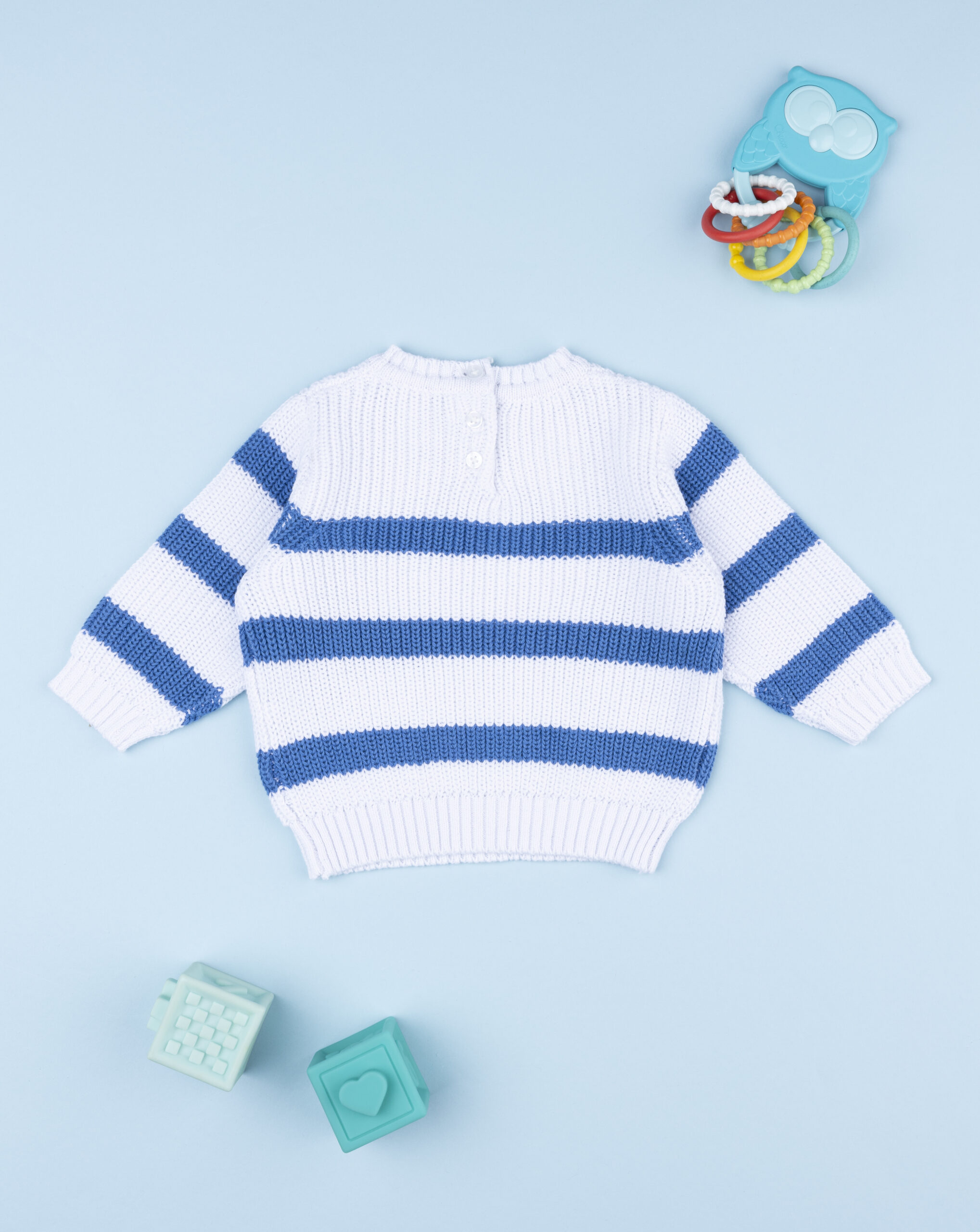 Maglia bimbo rigata azzurro/bianco