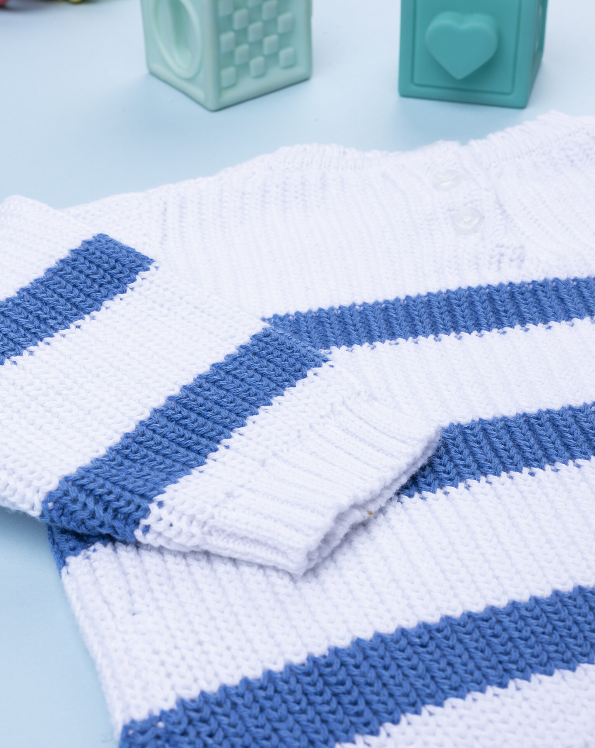 Maglia bimbo rigata azzurro/bianco