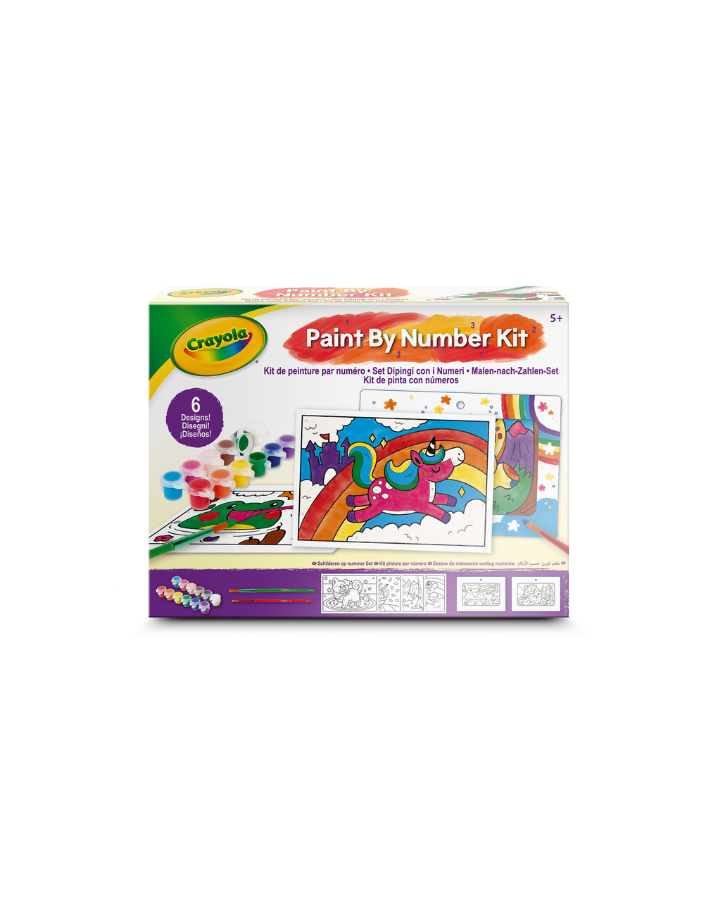 Set dipingi con i numeri, con tempere lavabili e pennelli - 5+ crayola