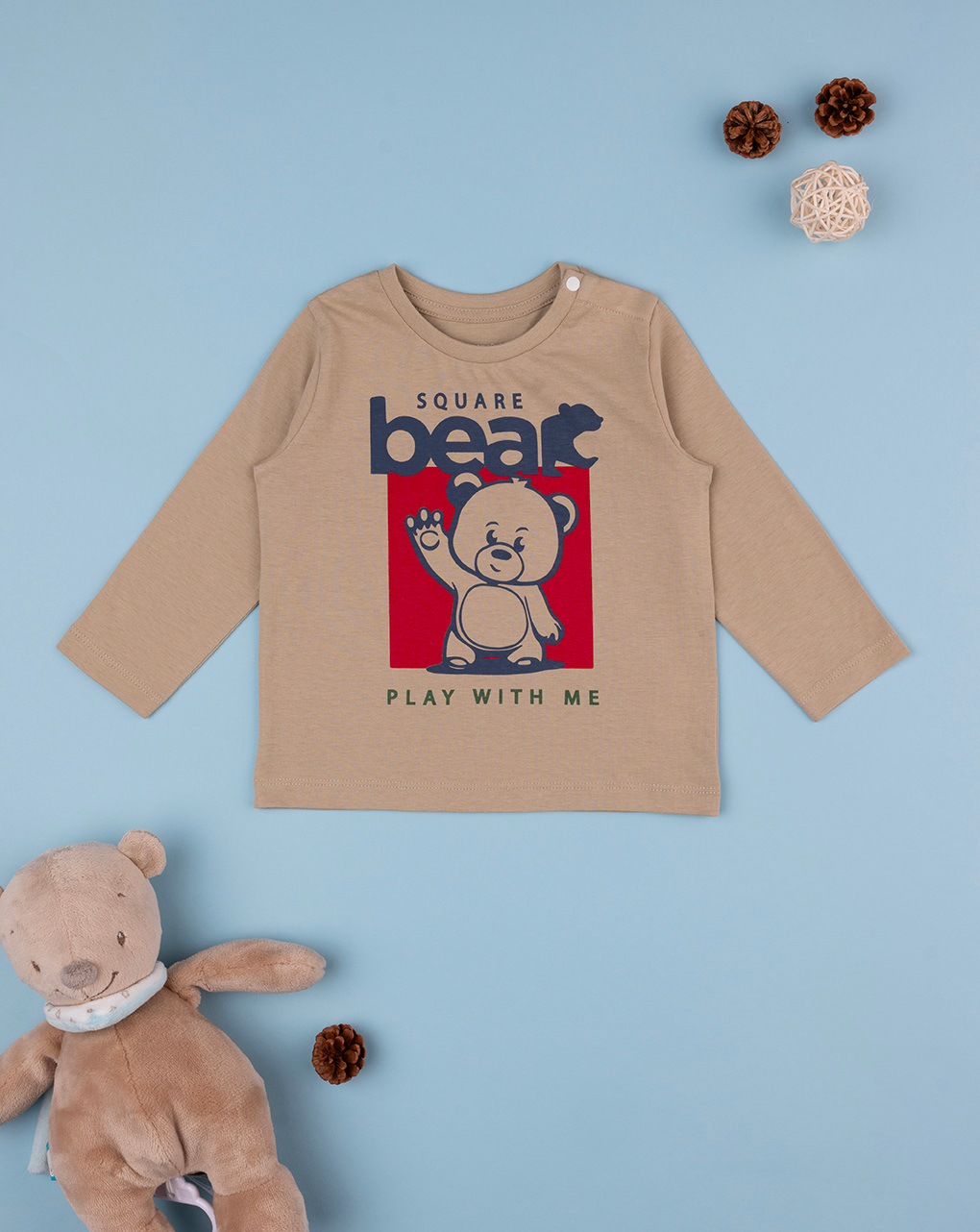 T-shirt bimbo marrone bear