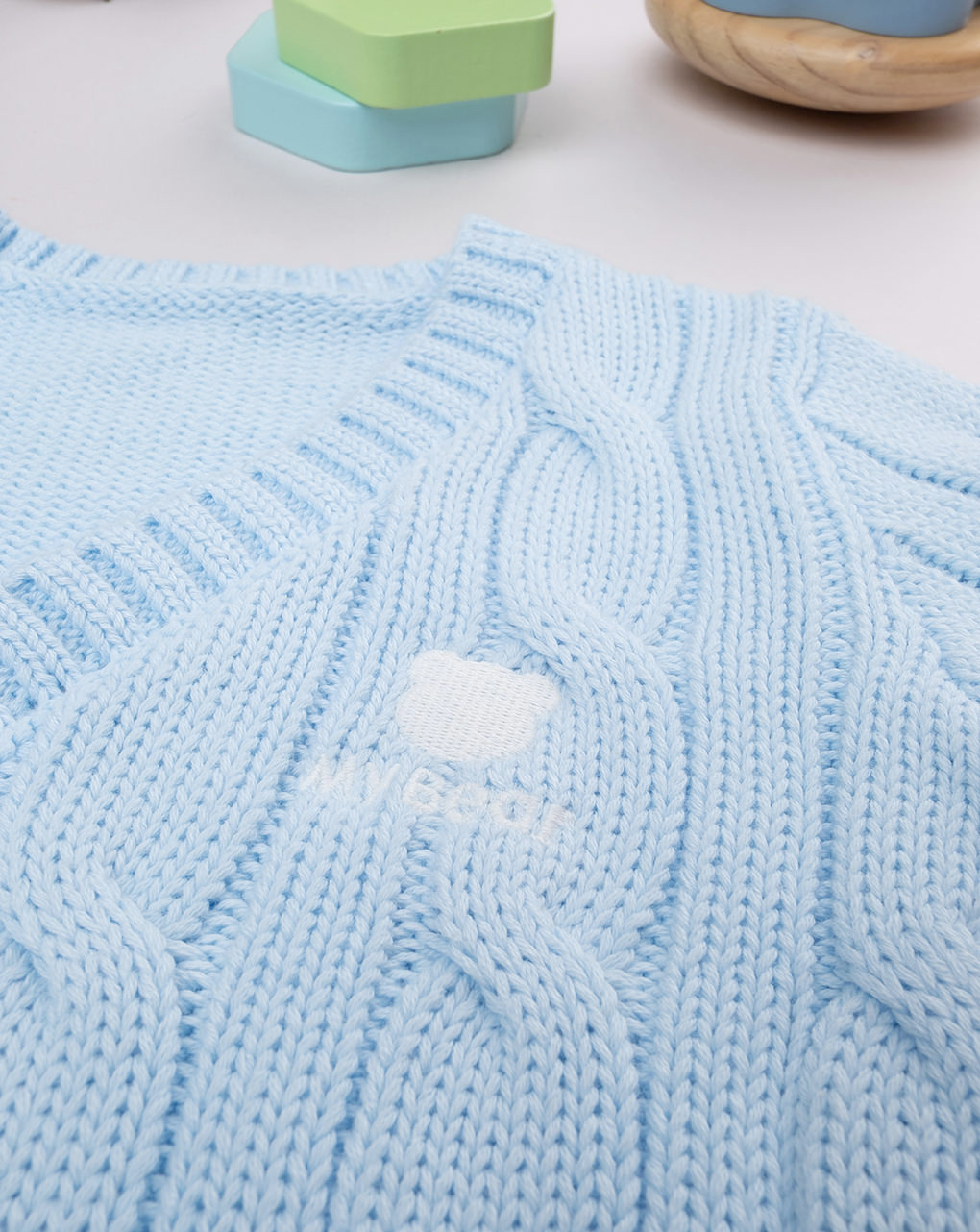 Cardigan bimbo azzurro tricot