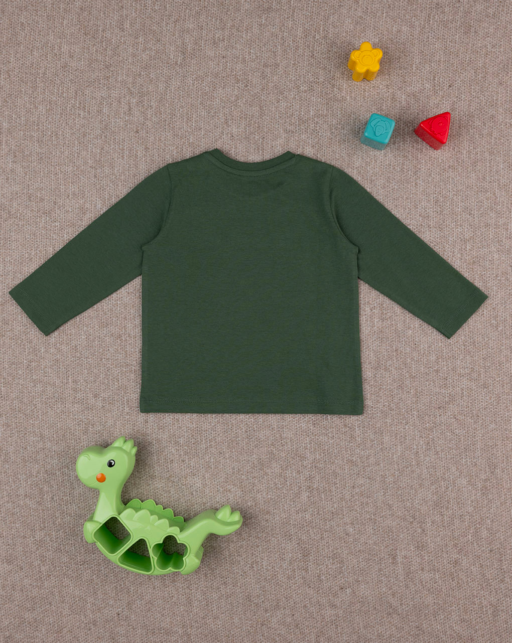 T-shirt bimbo verde dinosaur