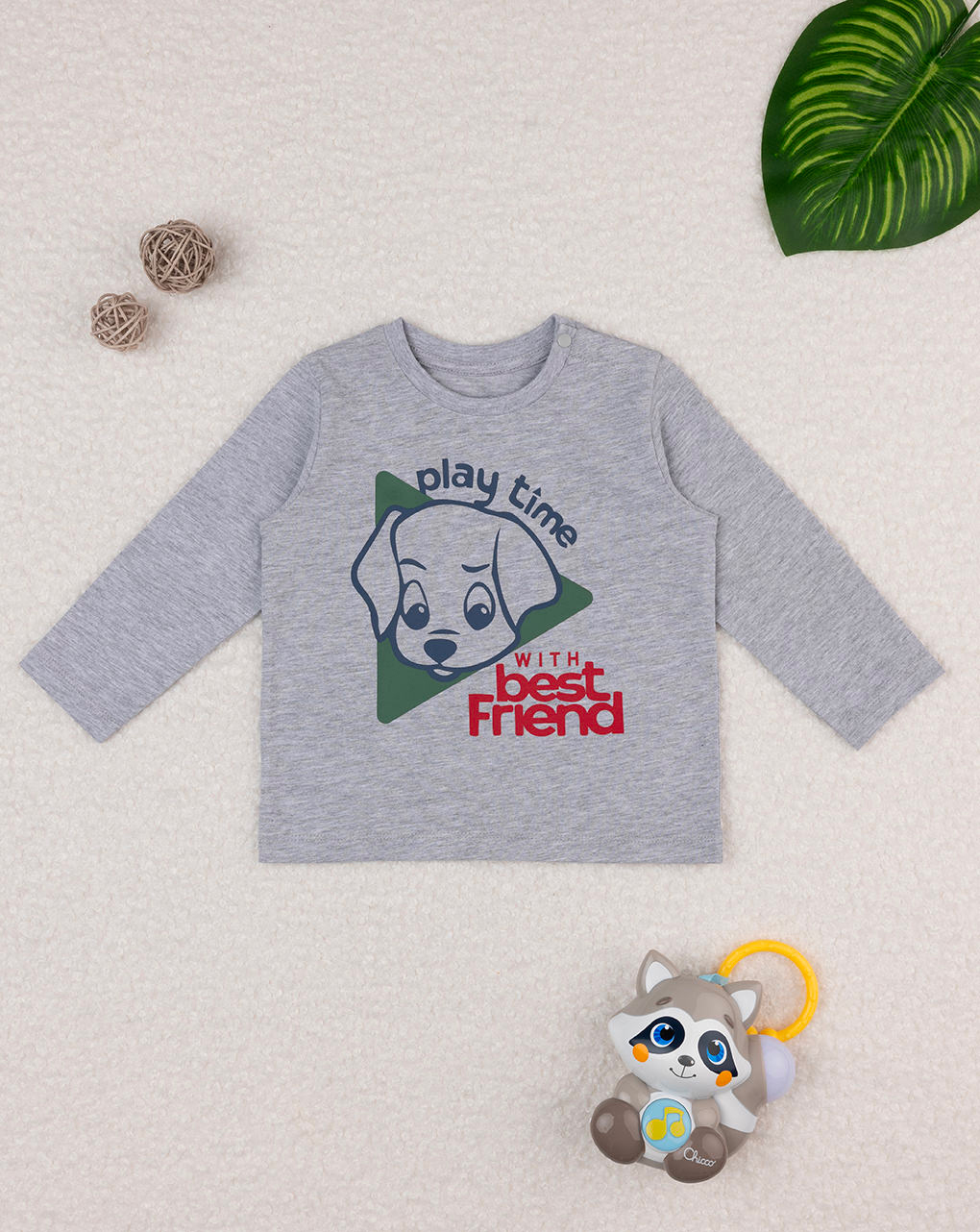 T-shirt bimbo grigia play time