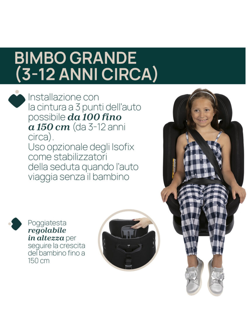 Seggiolino auto unico evo i-size (40-150 cm) grey black - chicco - Chicco