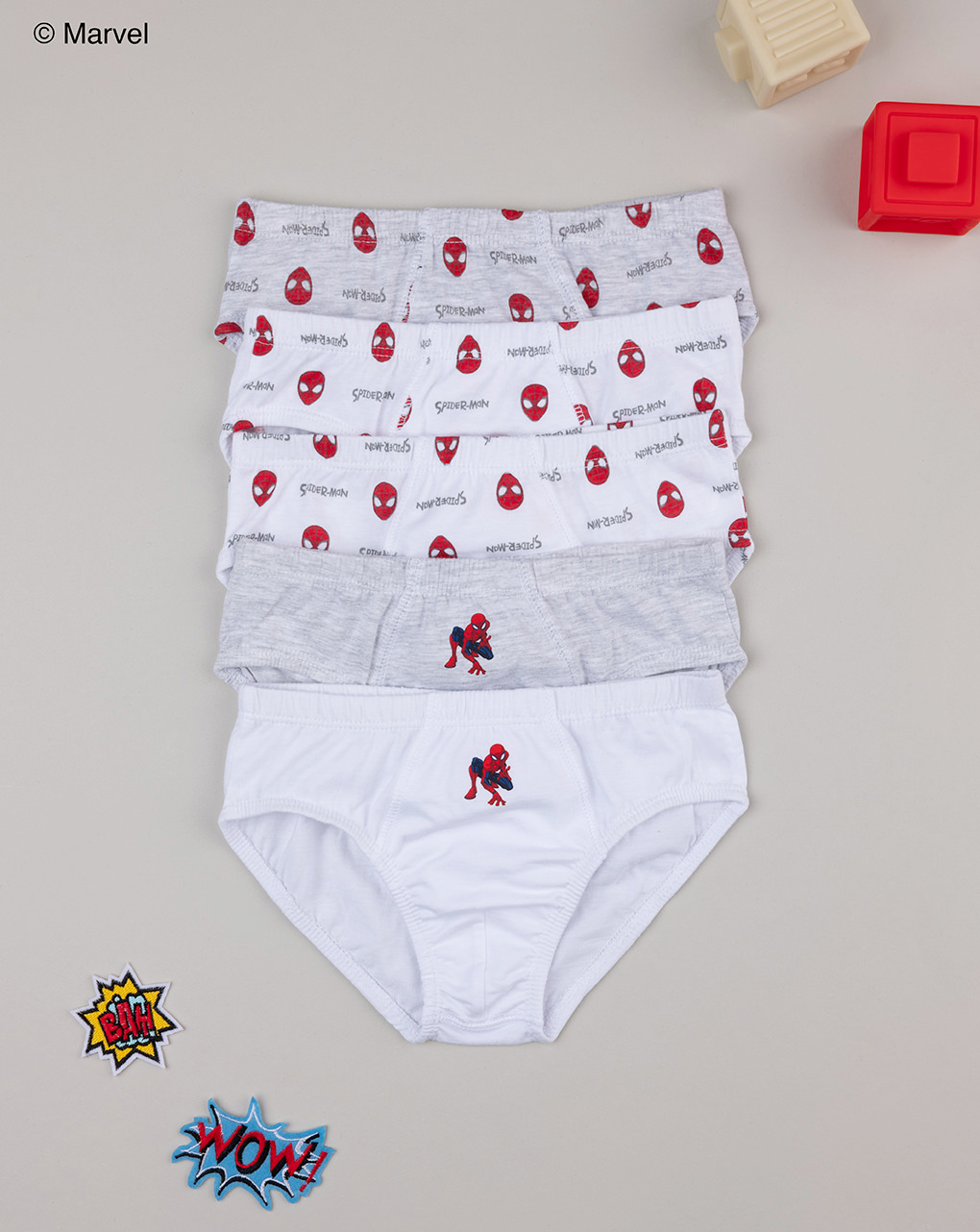 Pack 5 slip bimbo spiderman organic cotton