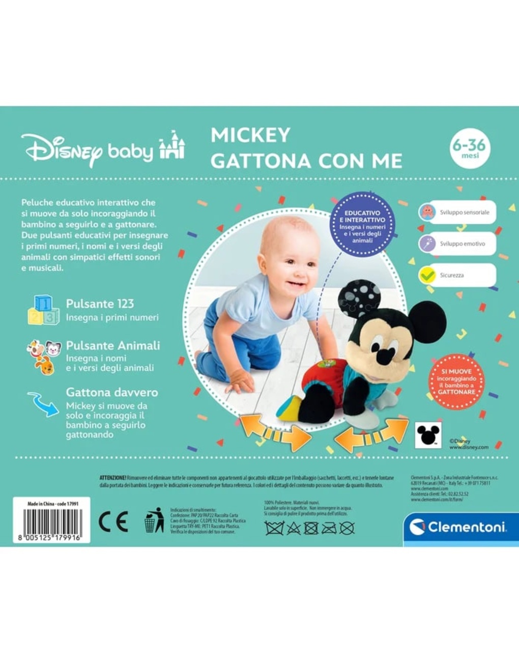 Baby mickey gattona con me - 6m+ - baby clementoni