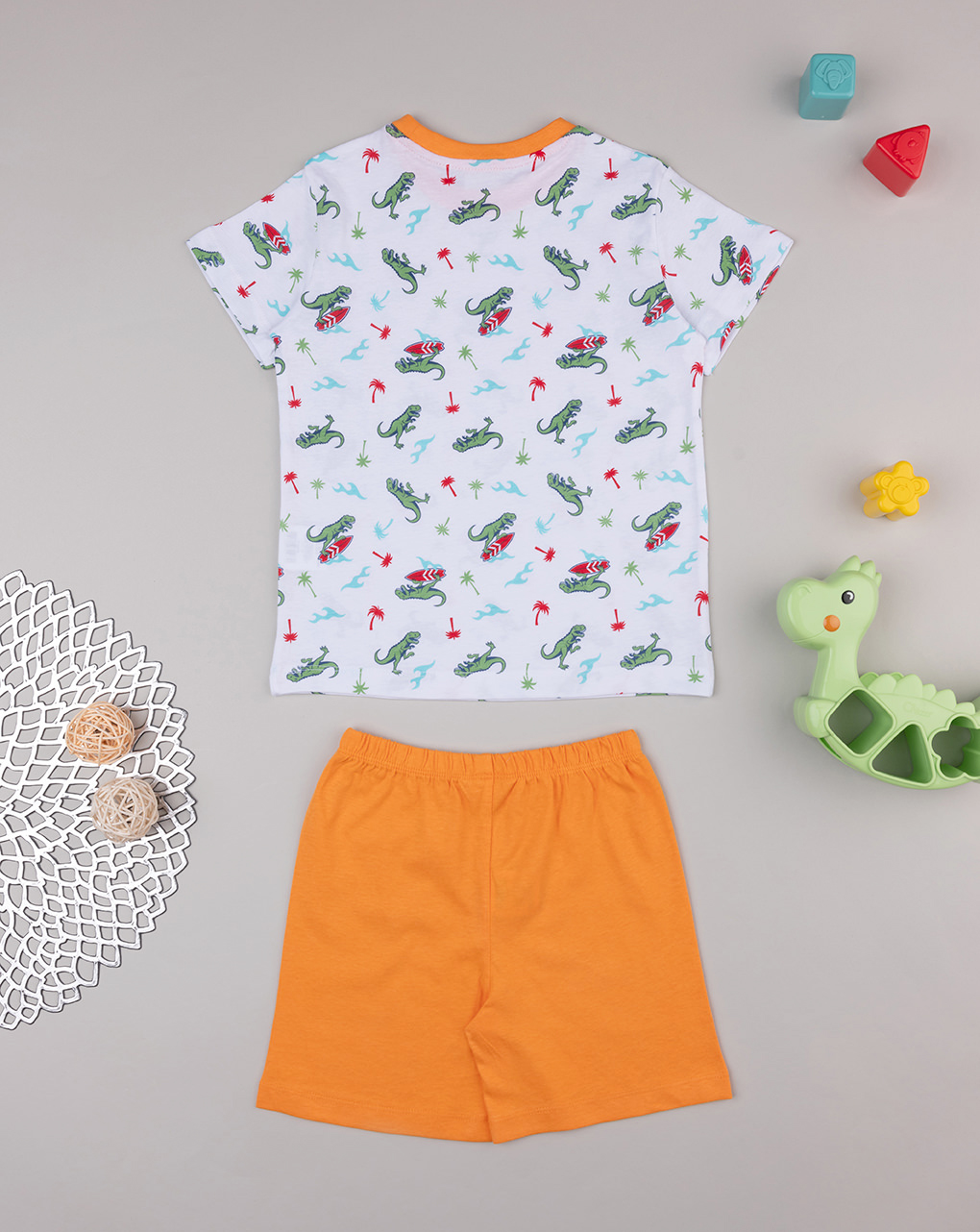 Pigiama 2 pezzi bambino t-rex surf