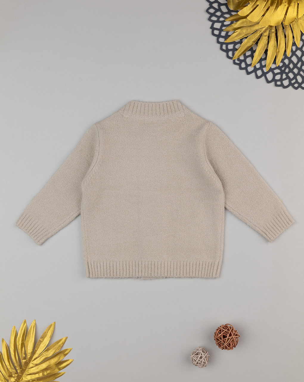 Cardigan tricot beige bimbo