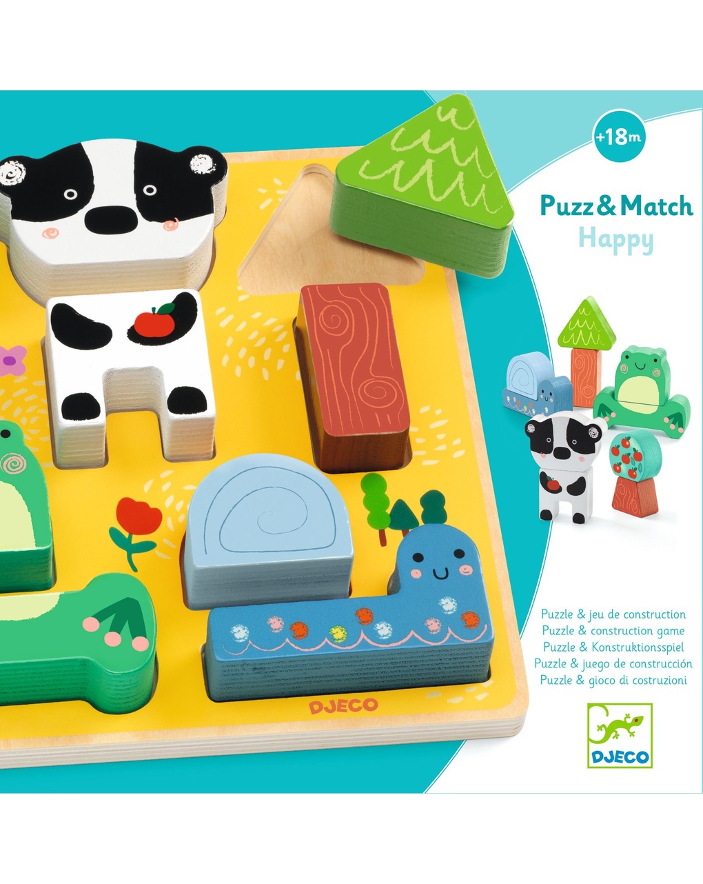 Puzzles relief - puzz & match happy -  + 18 m - djeco