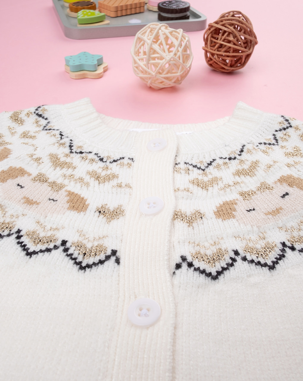 Cardigan tricot bimba ricamo