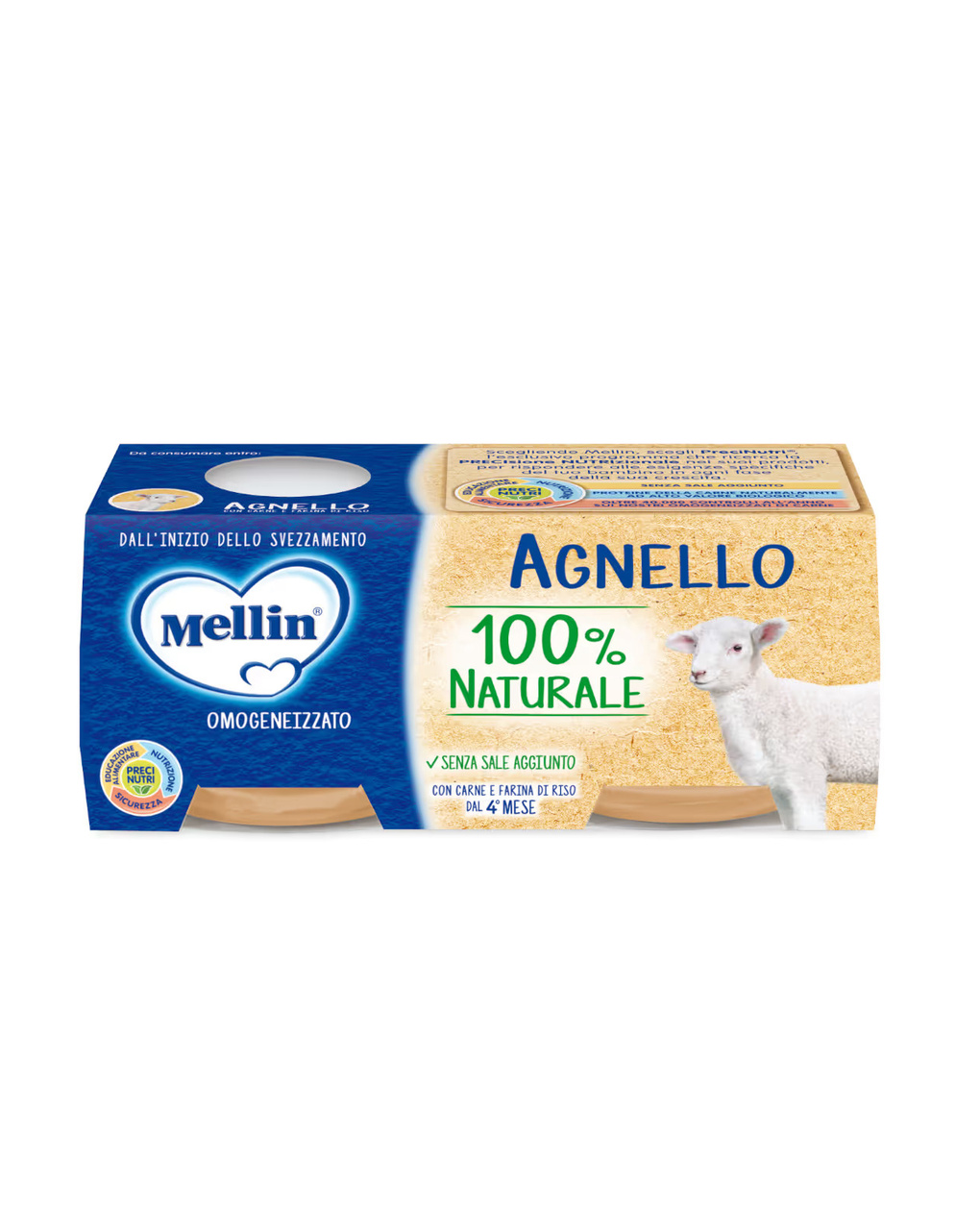 Omogeneizzato agnello 2×80 gr - mellin