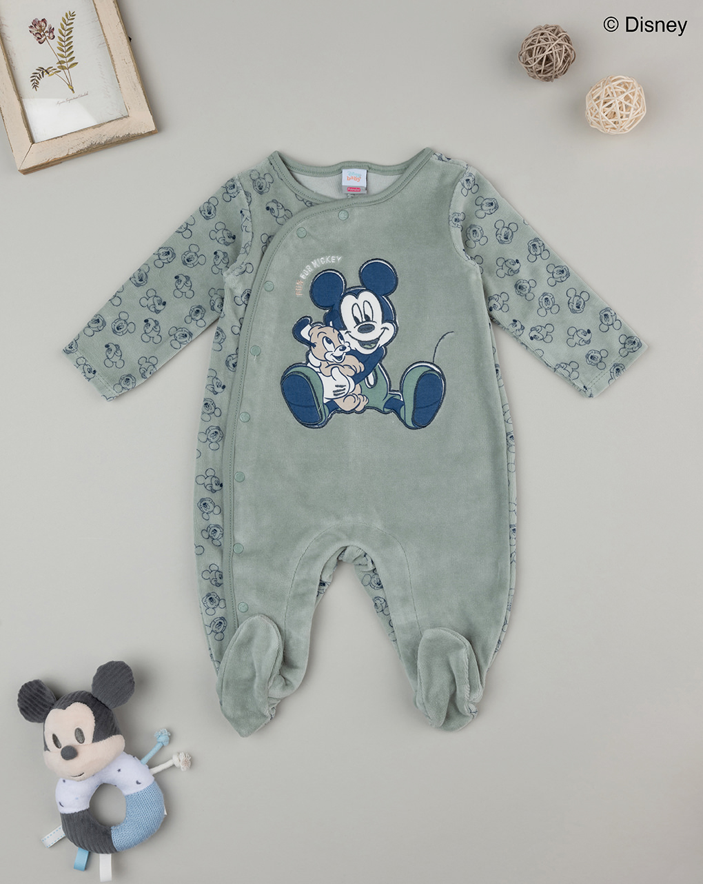 Tutina verde neonato disney topolino