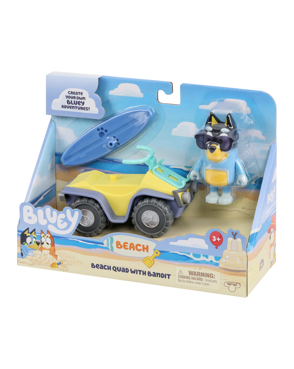 Bluey veicolo quad con personaggio beach - 3+