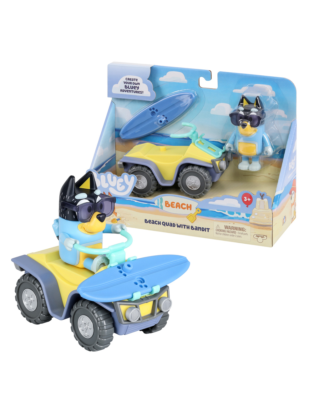 Bluey veicolo quad con personaggio beach - 3+