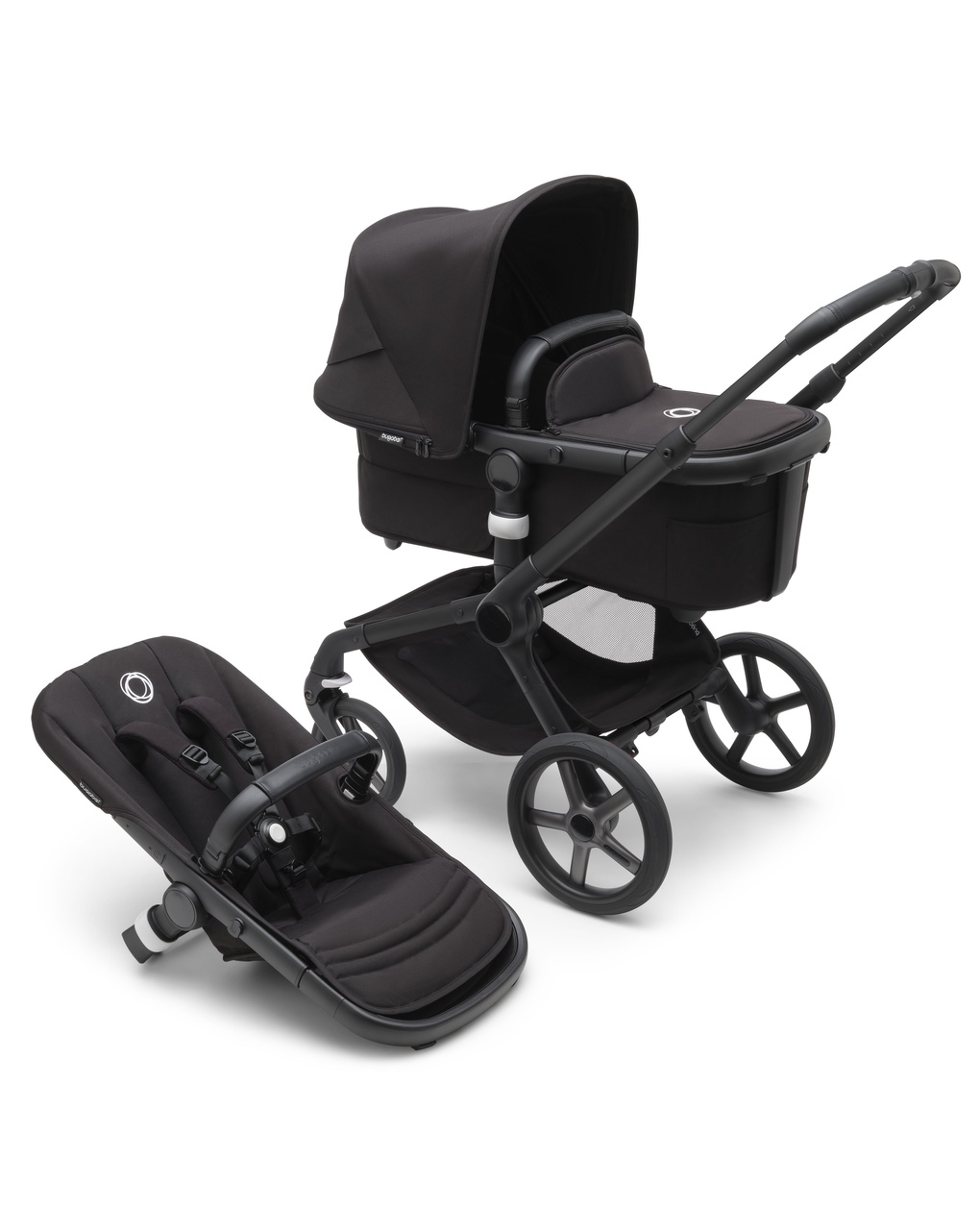 Passeggino fox 5 completo (navicella + seduta) black/midnight black - bugaboo