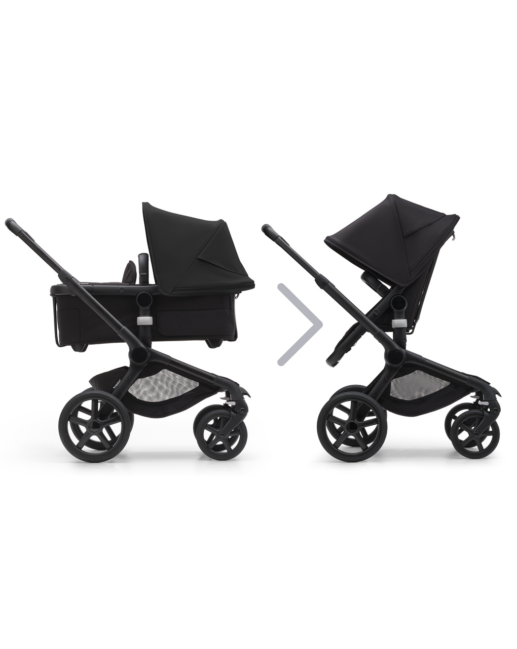 Passeggino fox 5 completo (navicella + seduta) black/midnight black - bugaboo