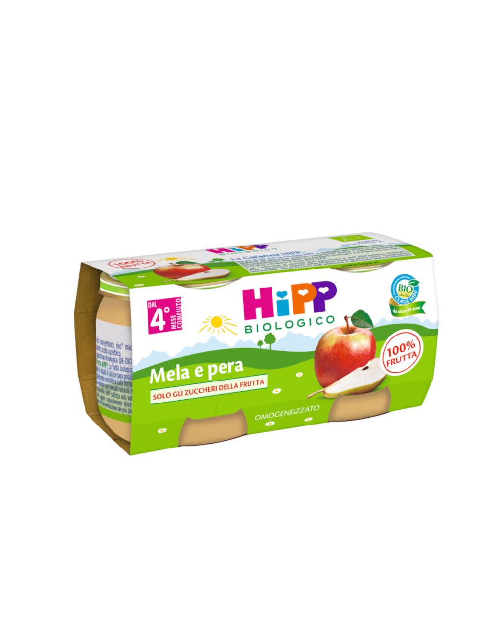 Omogeneizzato mela e pera 100% 2x80g - hipp