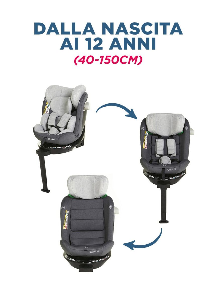 Seggiolino auto crono 0-12 anni (40-150 cm) - giordani - Giordani