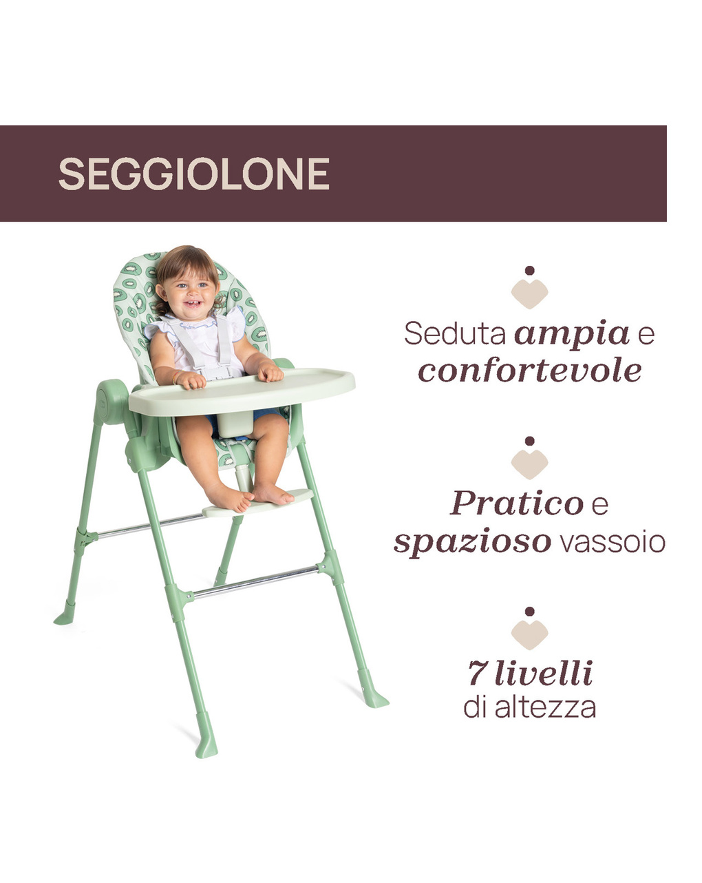 Seggiolone polly essential kiwi  - chicco