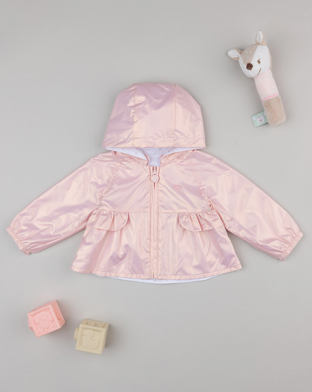 Giacca bimba rosa reversibile