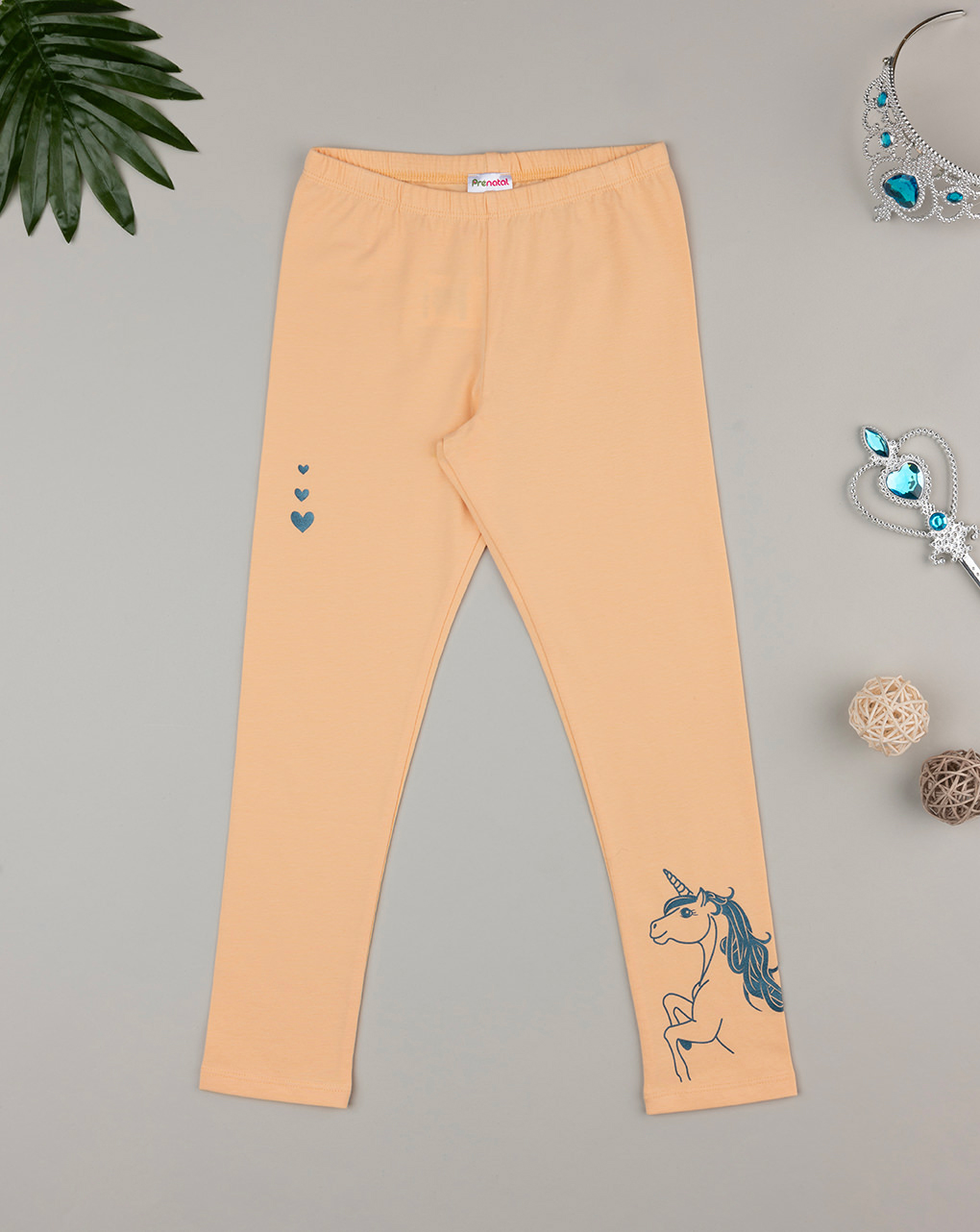 Legging bimba giallo unicorno