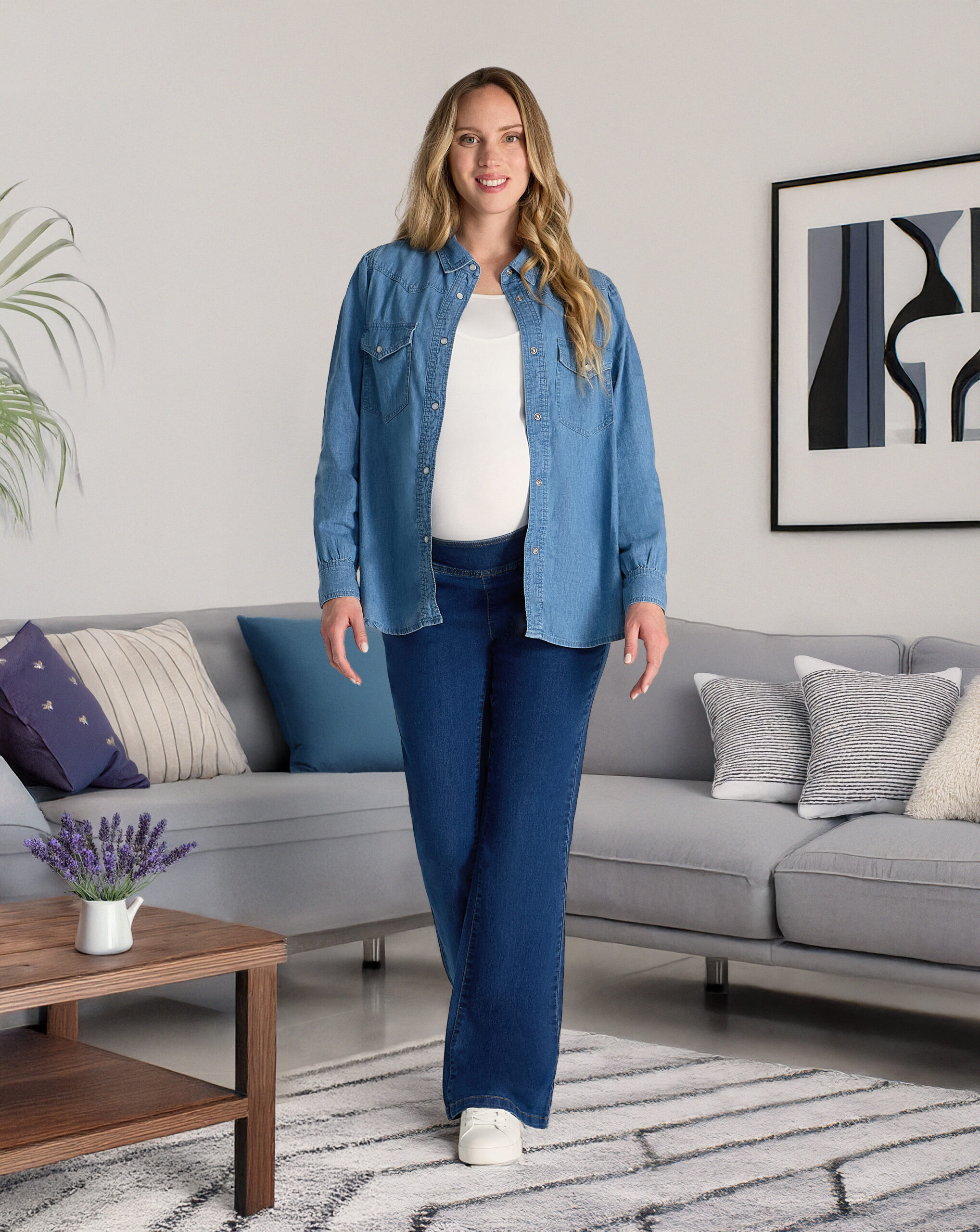 Pantalone premaman in denim