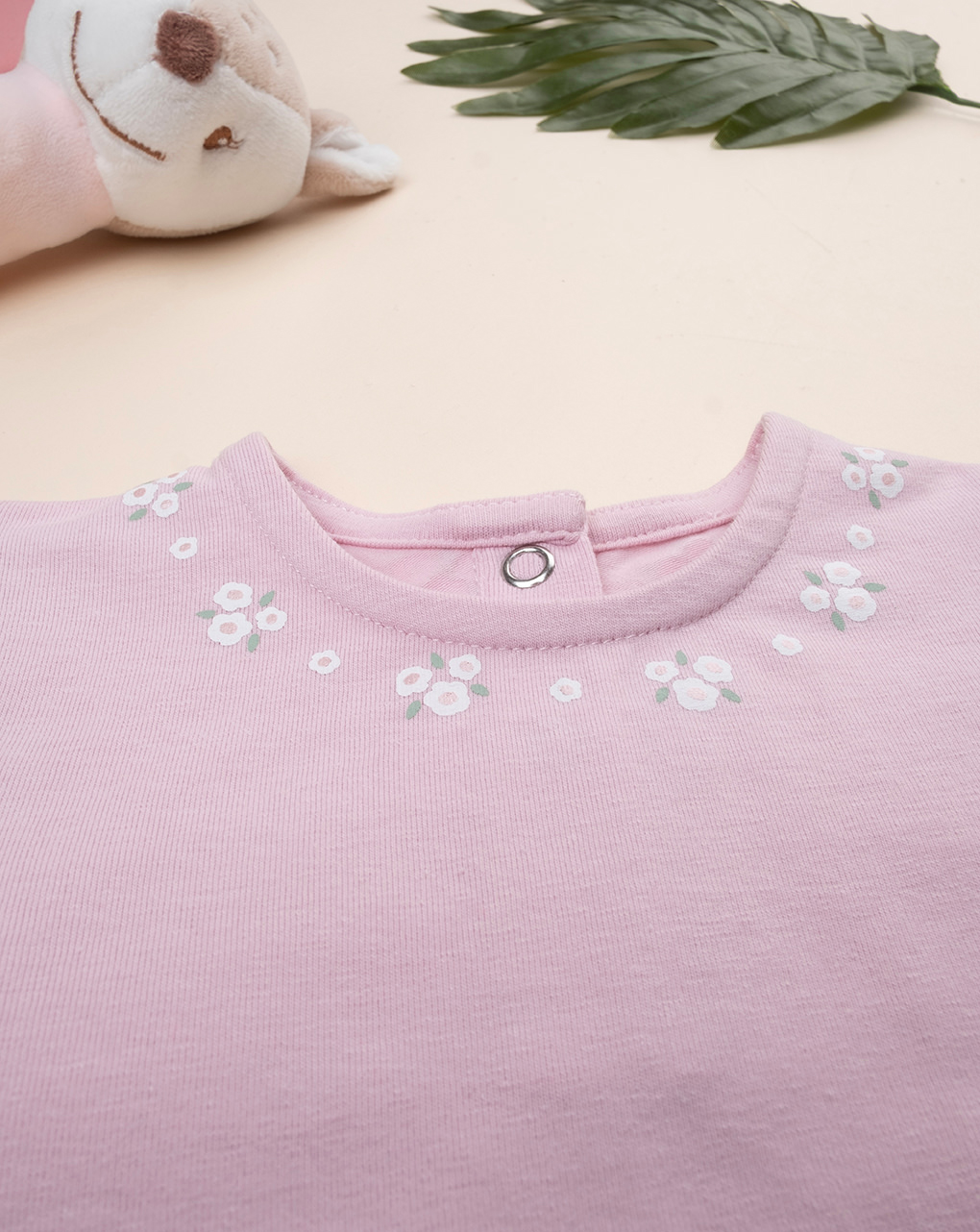 Maglia bimba rosa bordo fiori