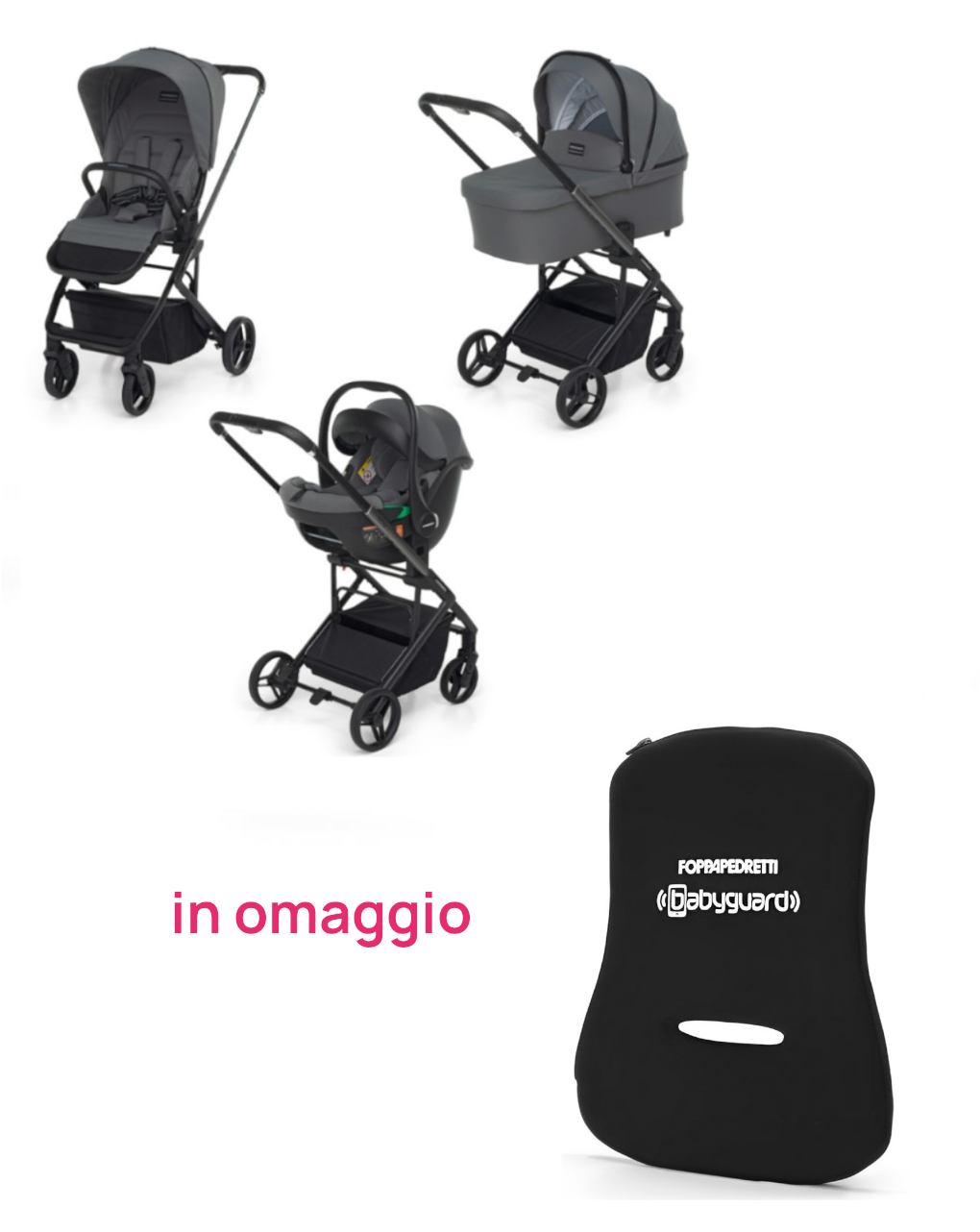 Trio tic toc stone i-size + dispositivo anti-abbandono babyguard in omaggio - foppapedretti