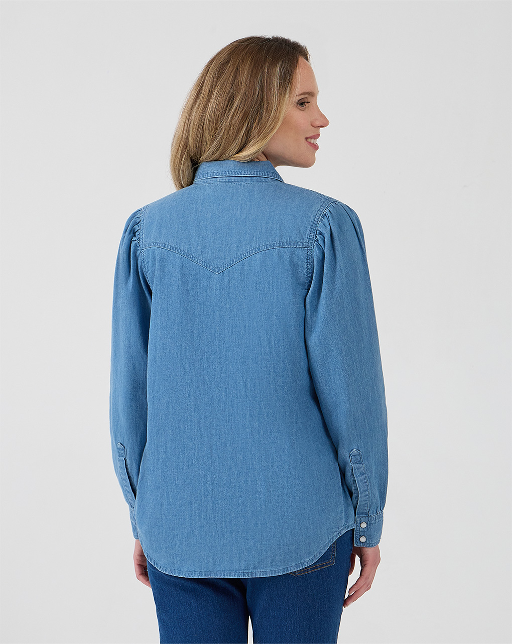 Camicia premaman allattamento in chambray