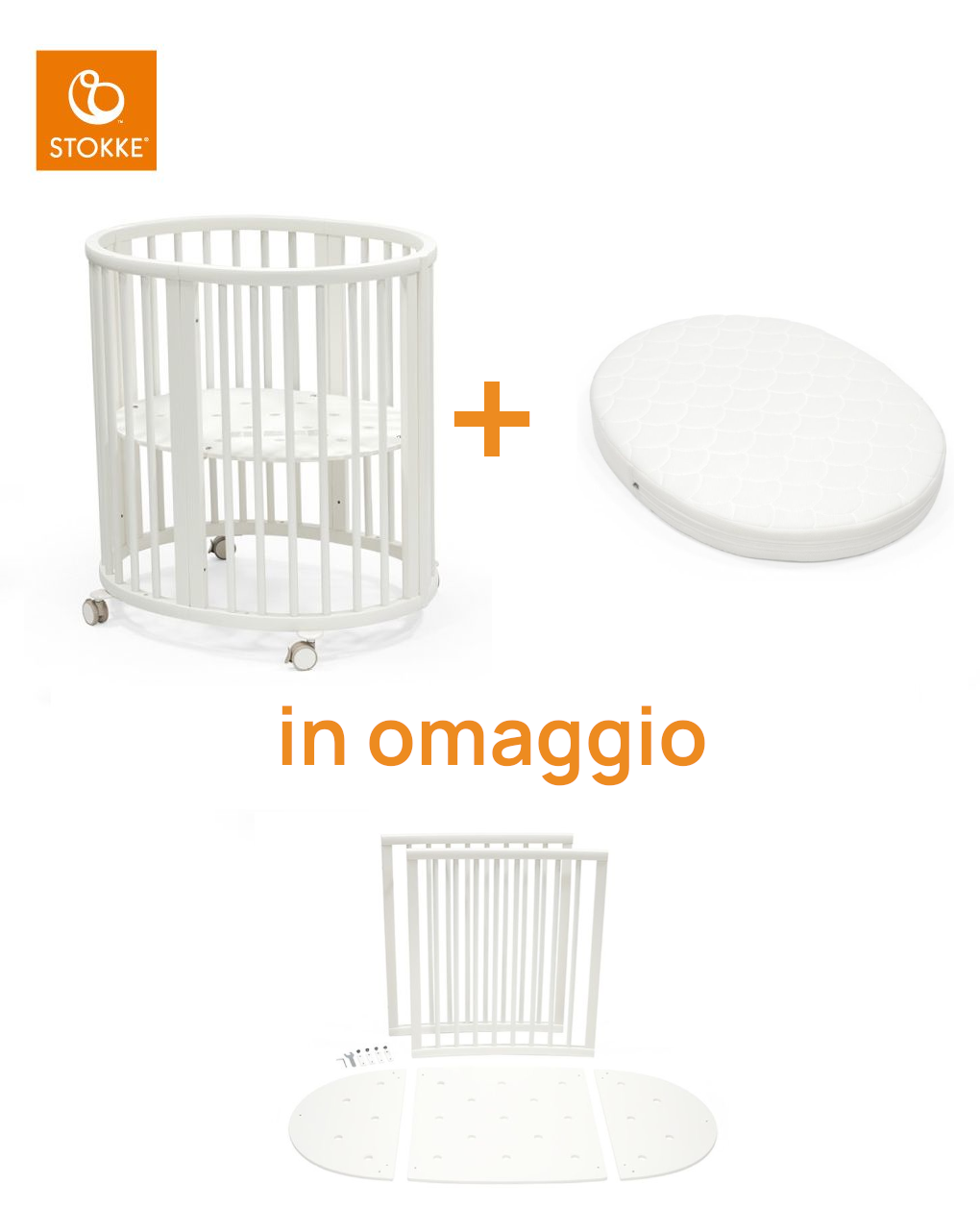 Letto sleepi mini white v3 + mattress v3 ed in omaggio estensione letto – stokke®