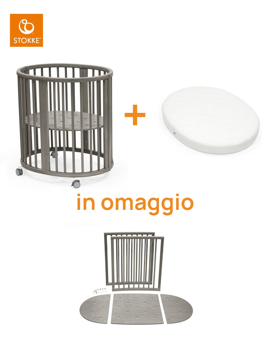 Letto sleepi mini hazy grey v3 + mattress v3 ed in omaggio estensione letto – stokke®