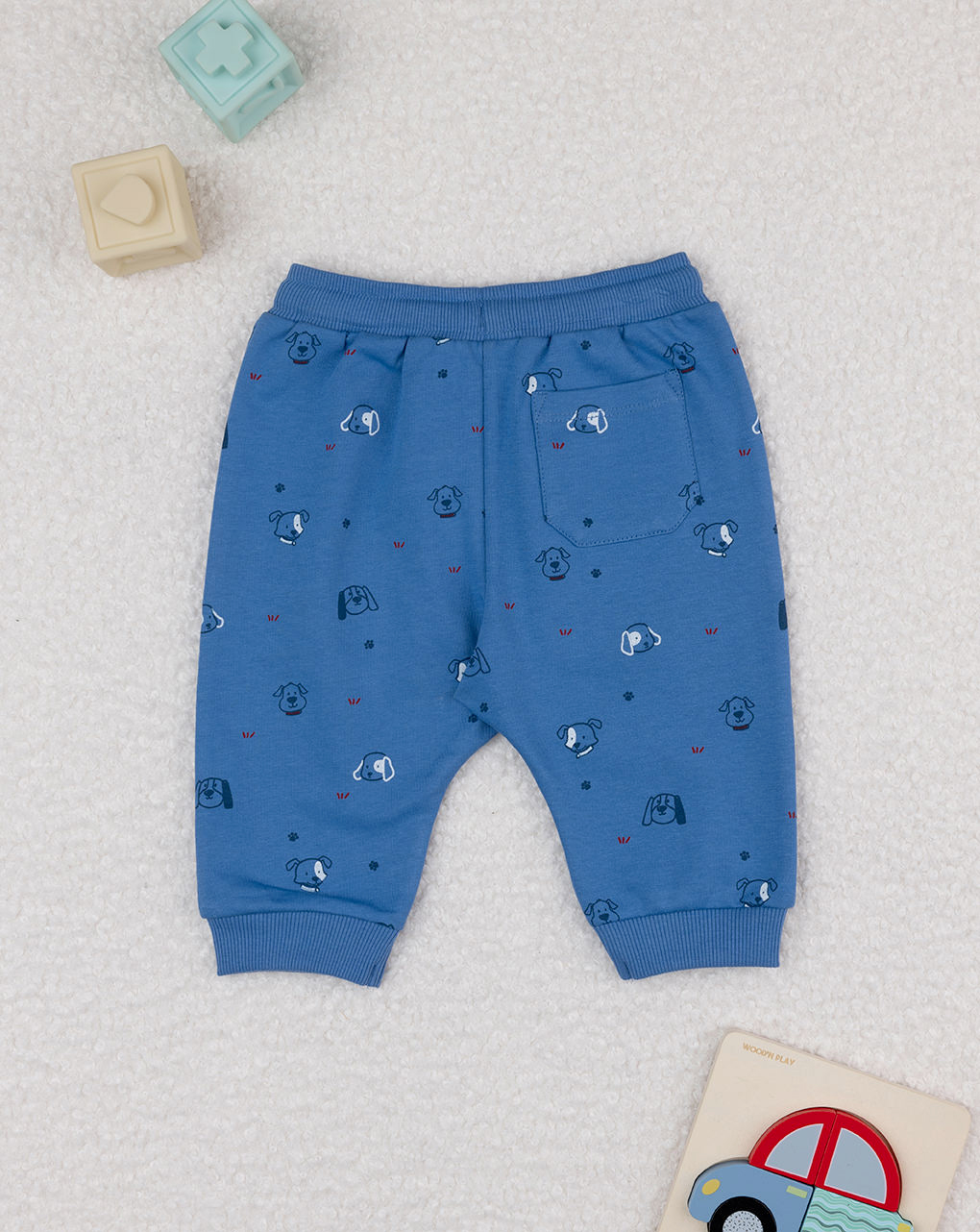 Pantalone bimbo blu cagnolini allover