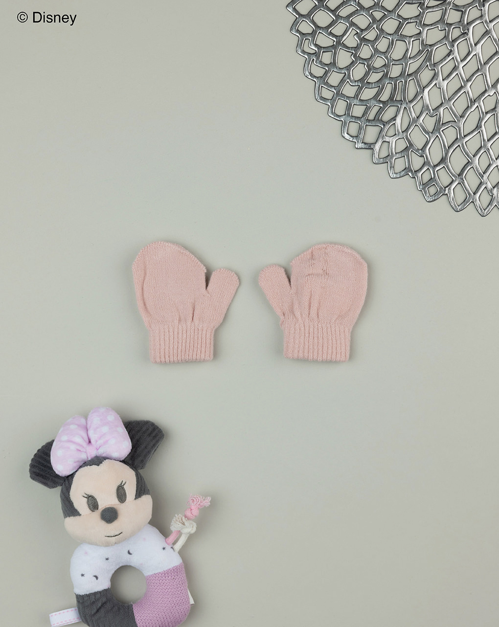 Muffole tricot rosa bimba disney minnie