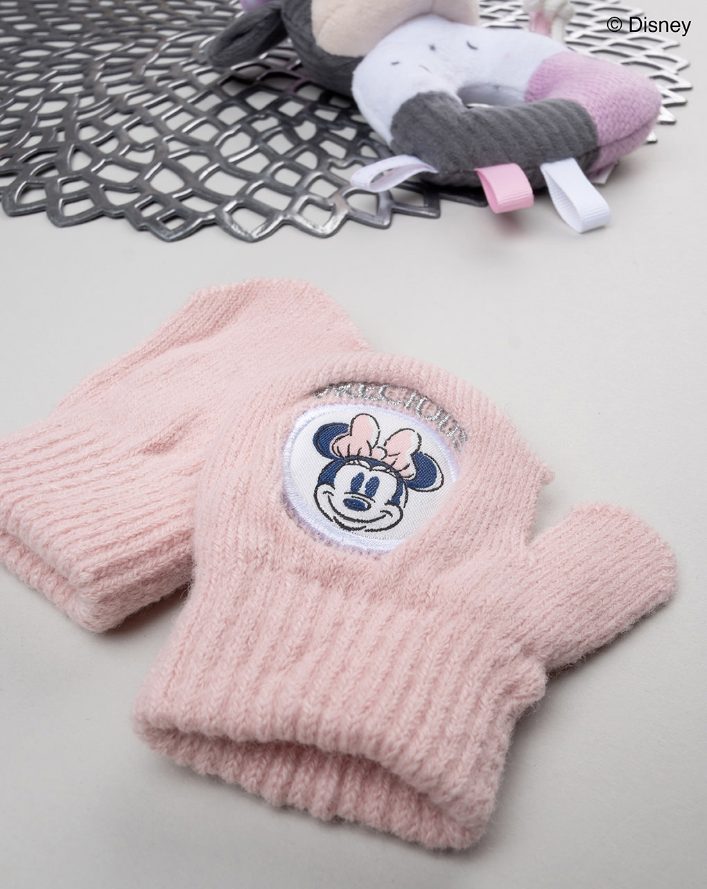 Muffole tricot rosa bimba disney minnie