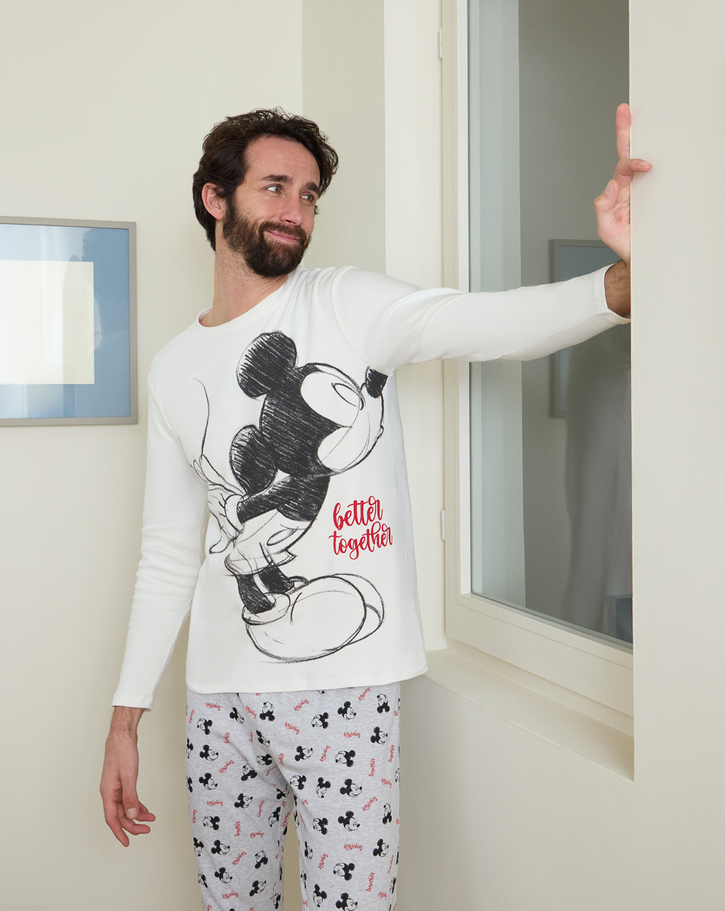 Pigiama da uomo manica lunga mickey mouse