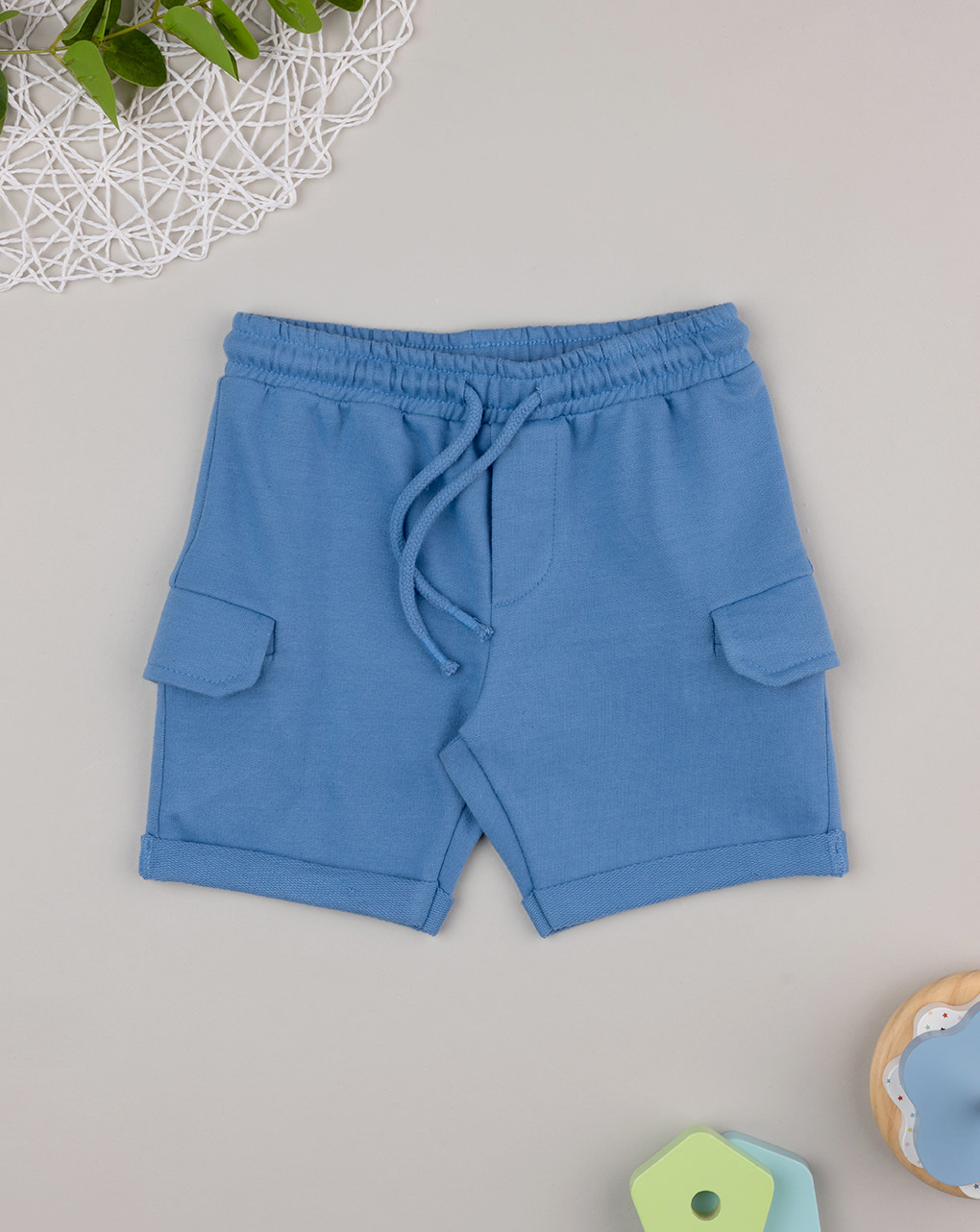 Shorts bimbo blu felpa leggera