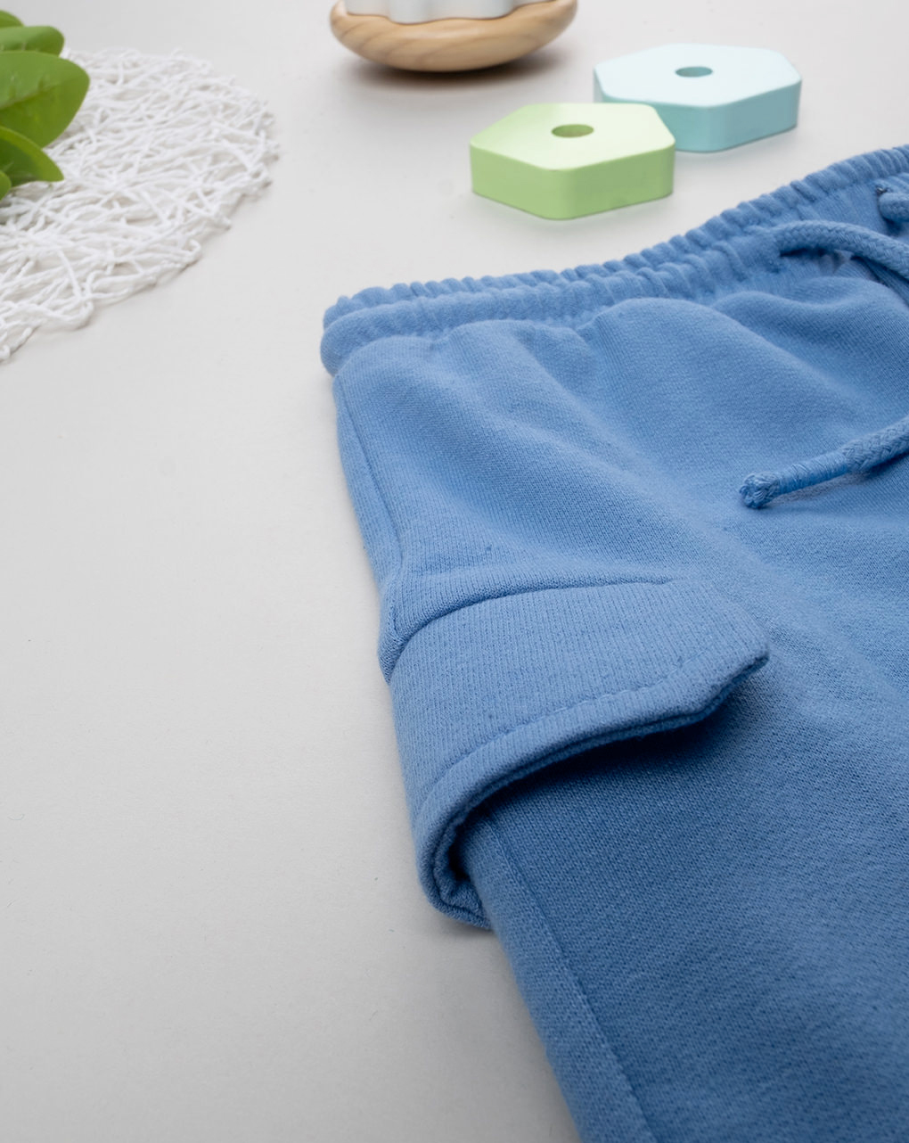 Shorts bimbo blu felpa leggera