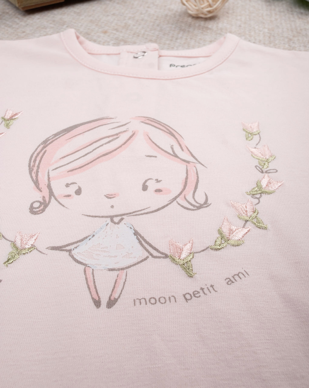 T-shirt bimba rosa chiaro stampata