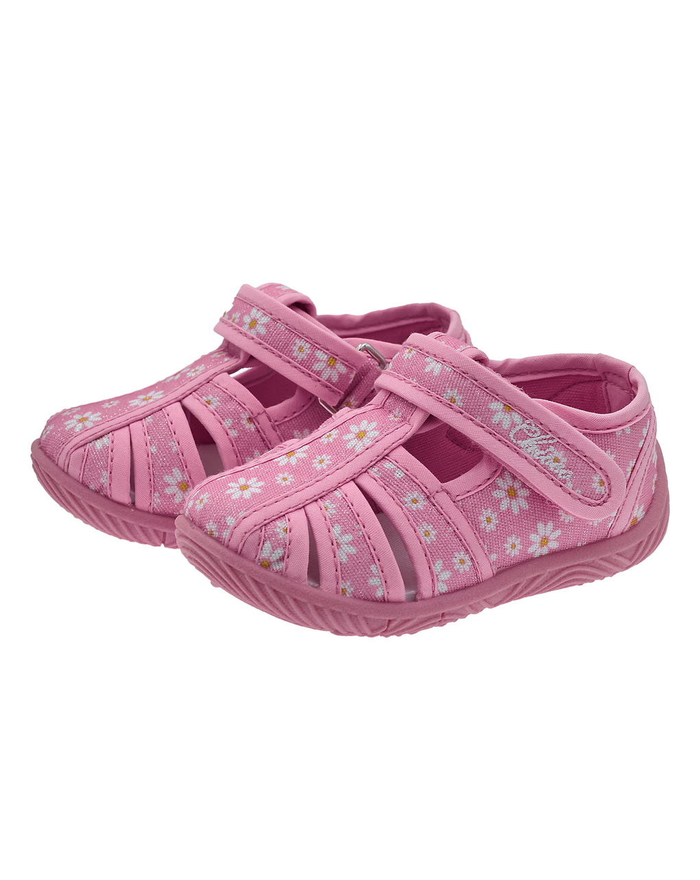 Pantofola tullio 4 bimba rosa con fiorellini