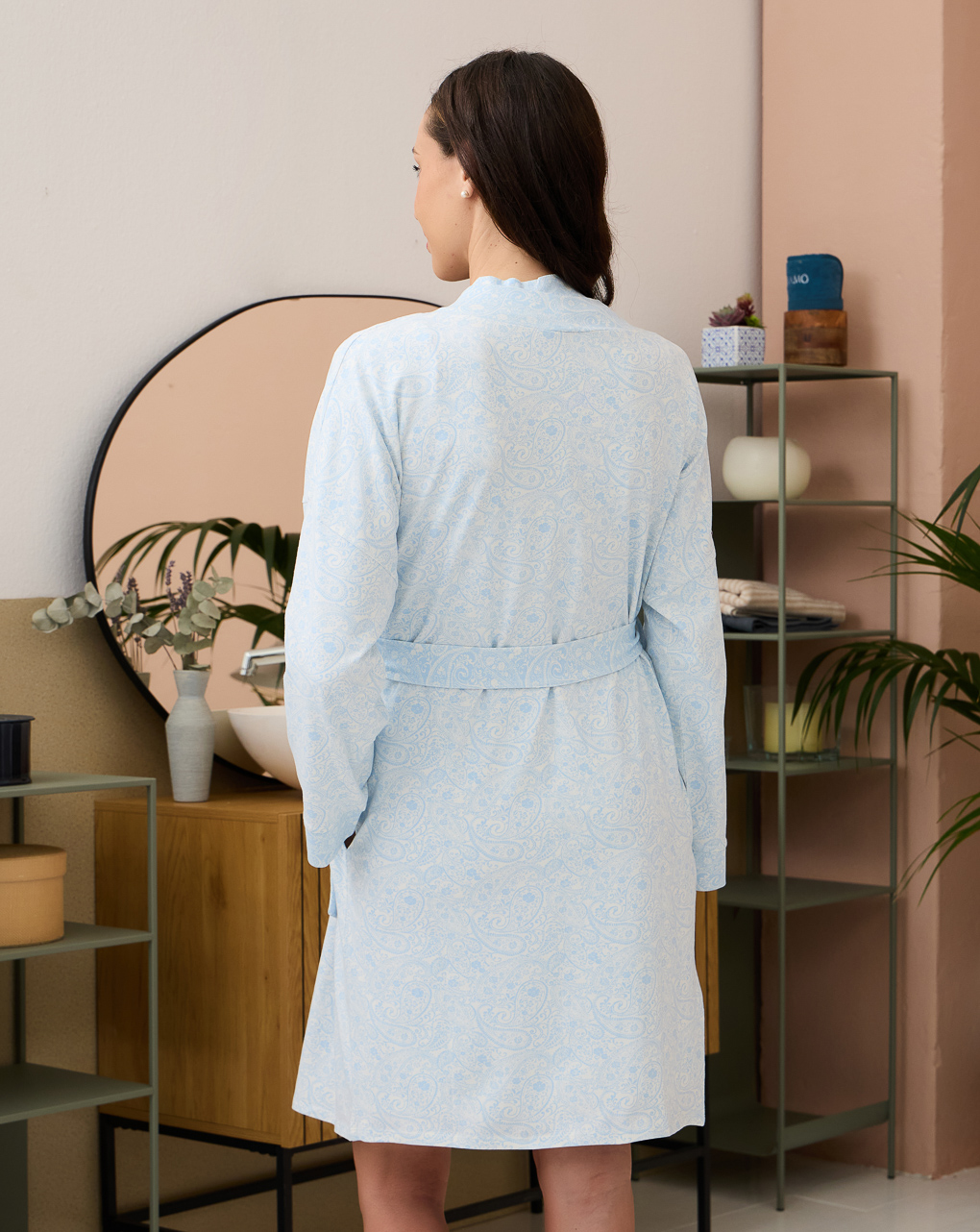 Vestaglia midi premaman allattamento fantasia paisley