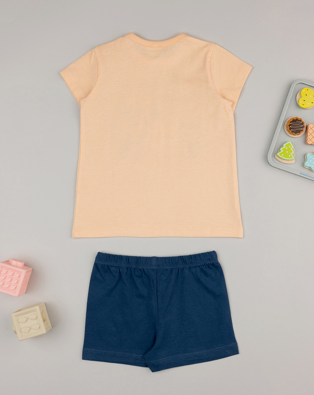 Pigiama bimba gatti arancione/blu