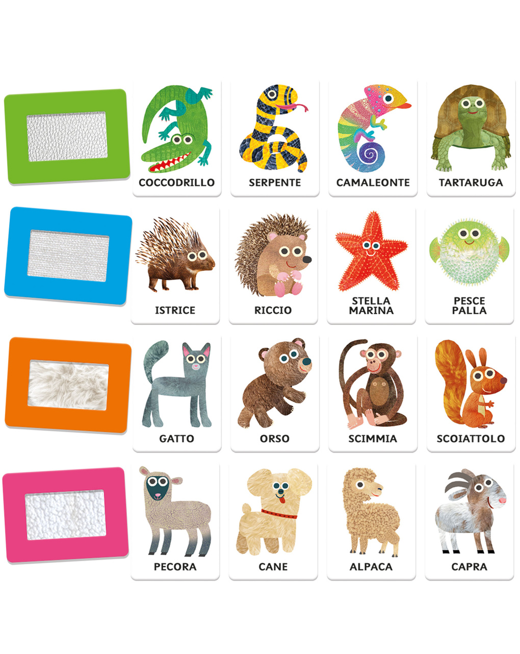 Flashcards animali tattili montessori – 1+ – headu